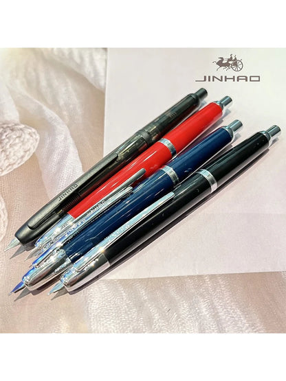 Jinhao 20 Press Retractable Fountain Pen EF/F Nib with Converter Resin Writing Gift Pen