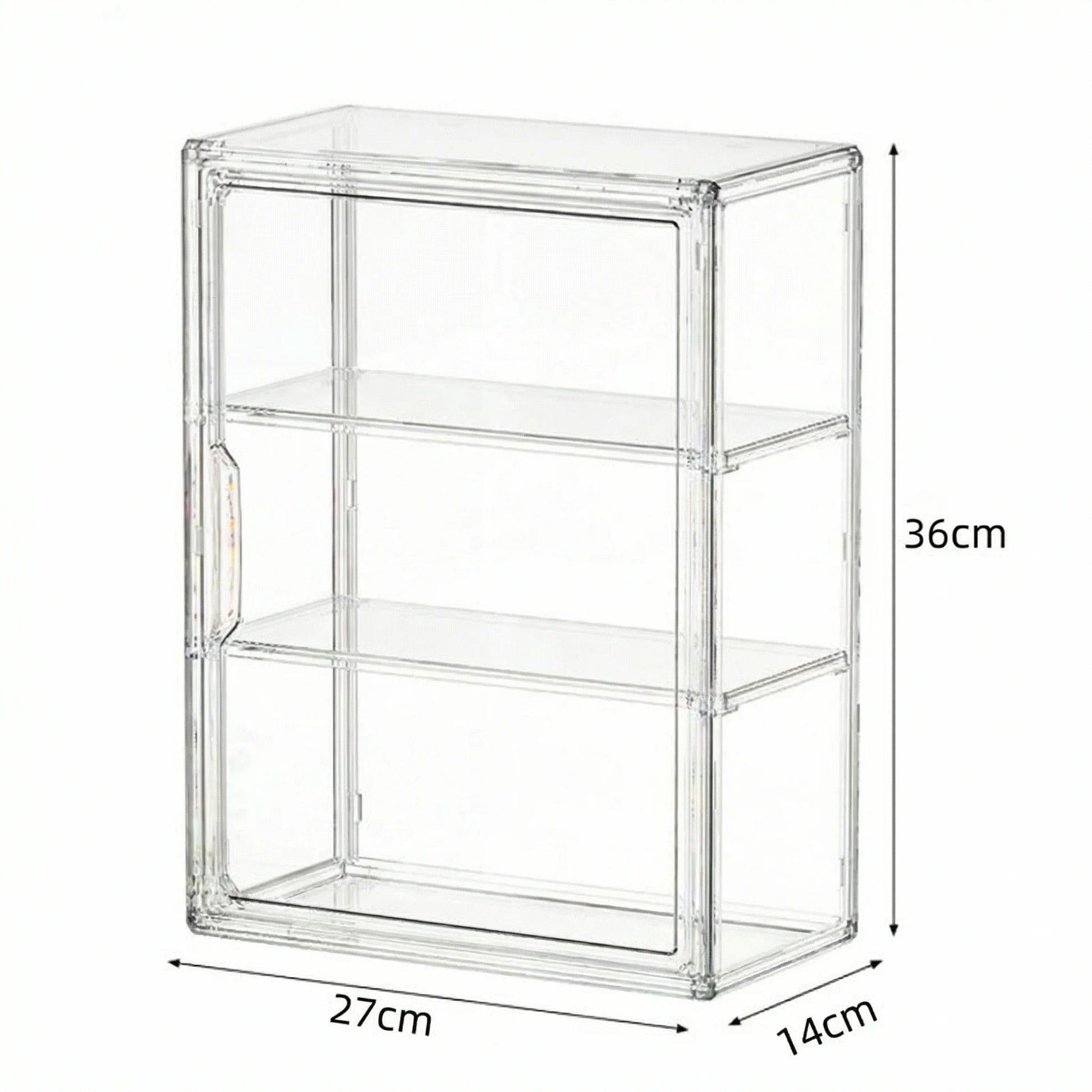 1 Pc Clear Acrylic Figure Display Case with Two Removable Shelves, Waterproof and Dustproof Storage Box for Mini Figurines