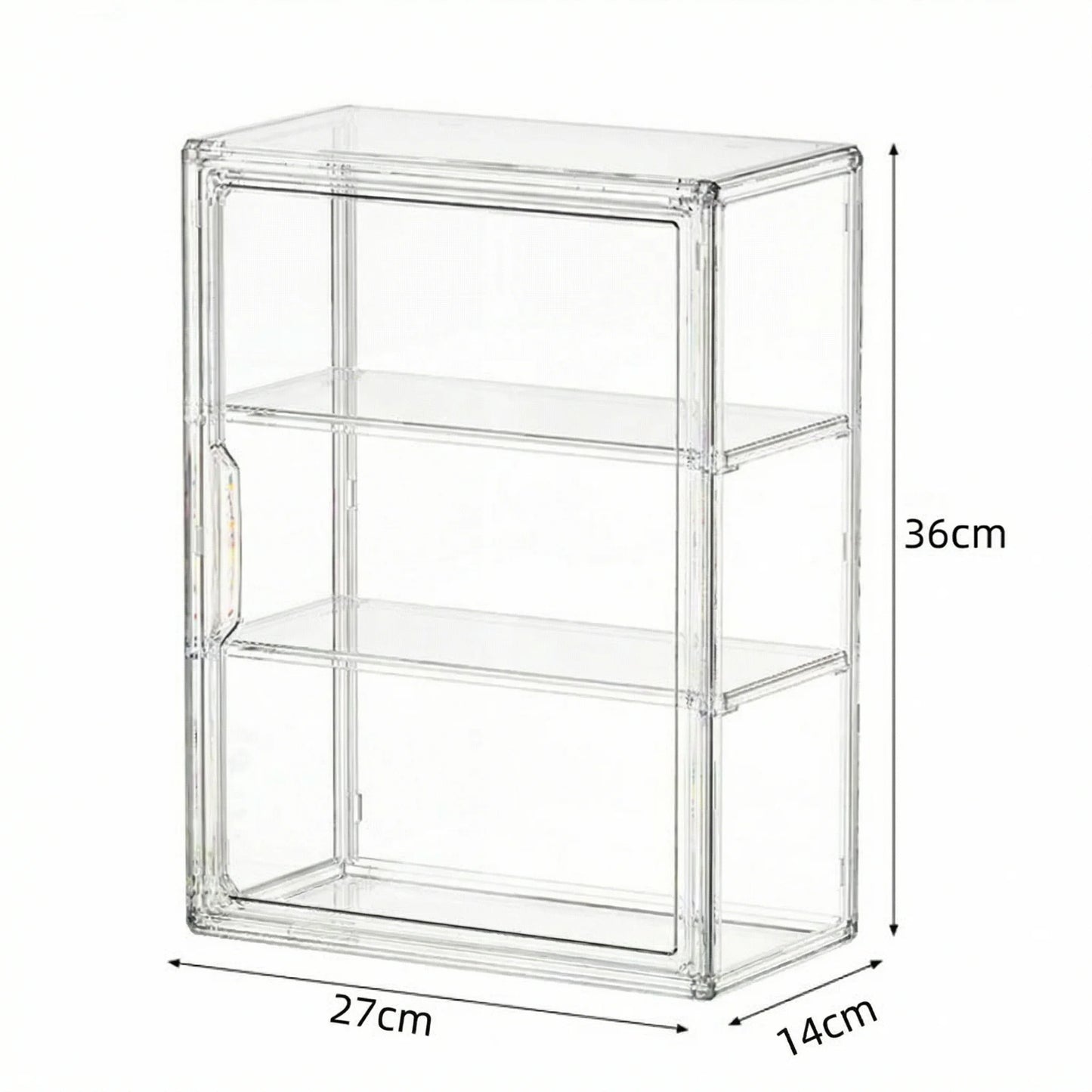 1 Pc Clear Acrylic Figure Display Case with Two Removable Shelves, Waterproof and Dustproof Storage Box for Mini Figurines - 