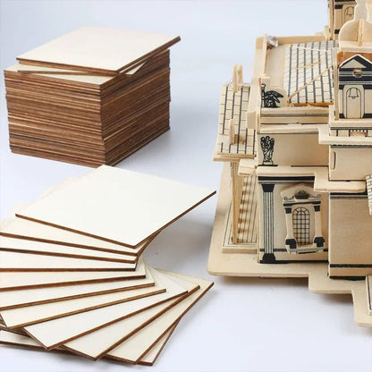 5pcs/lot 10/20cm Smooth Unfinished Wood Squares 2mm Thickness Blank Wooden Square Board for DIY Crafts Engraving and Carving