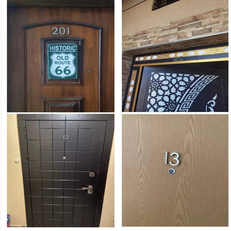 6CM 3D Address Number 0 - 9 Door Digits Numeral Plate Plaque Sign Sticker Family Hotel Apartment Home Street Door Letters Tag