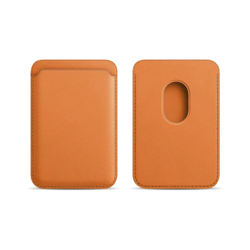 Magnetic Card Holder Leather PU Card Sleeve ID Card Holder Mobile Phone Back Sticker Bag For Magsafe iPhone 17 Card Holder Co