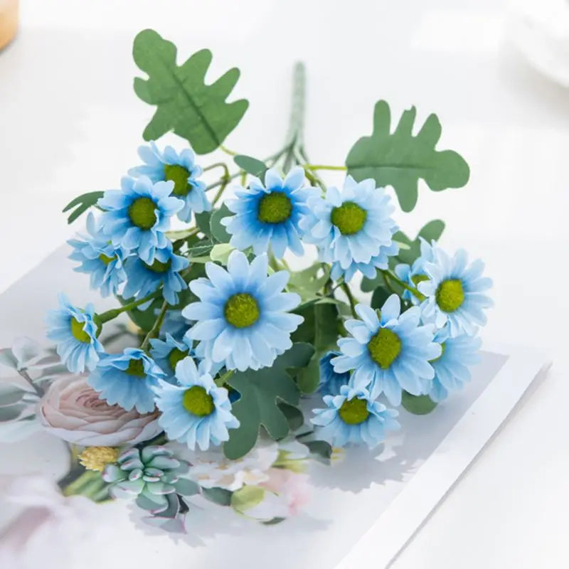 21 Heads Artificial Flower Autumn Silk Daisy Bouquet Decor Vase Home Wedding Decor Household Products Holiday Party DIY Gift 
