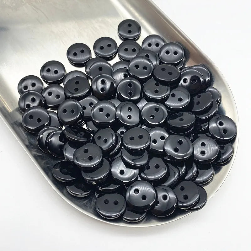50pcs 11.5mm Colours Double Eye Bread Button Round Resin Sewing Buttons Diy Scrapbooking Multicolour - 21