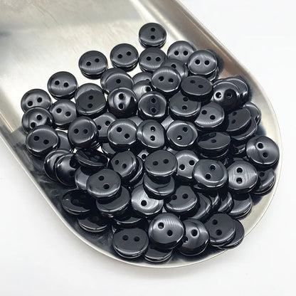 50pcs 11.5mm Colours Double Eye Bread Button Round Resin Sewing Buttons Diy Scrapbooking Multicolour - 21