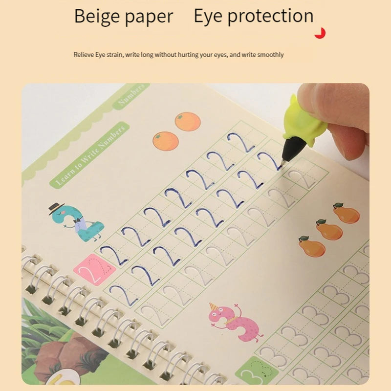 Copybooks Pen Magic Copy Book Free Wiping Writing Sticker Practice for Calligraphy Kids Learning Books Grooves Template Desig