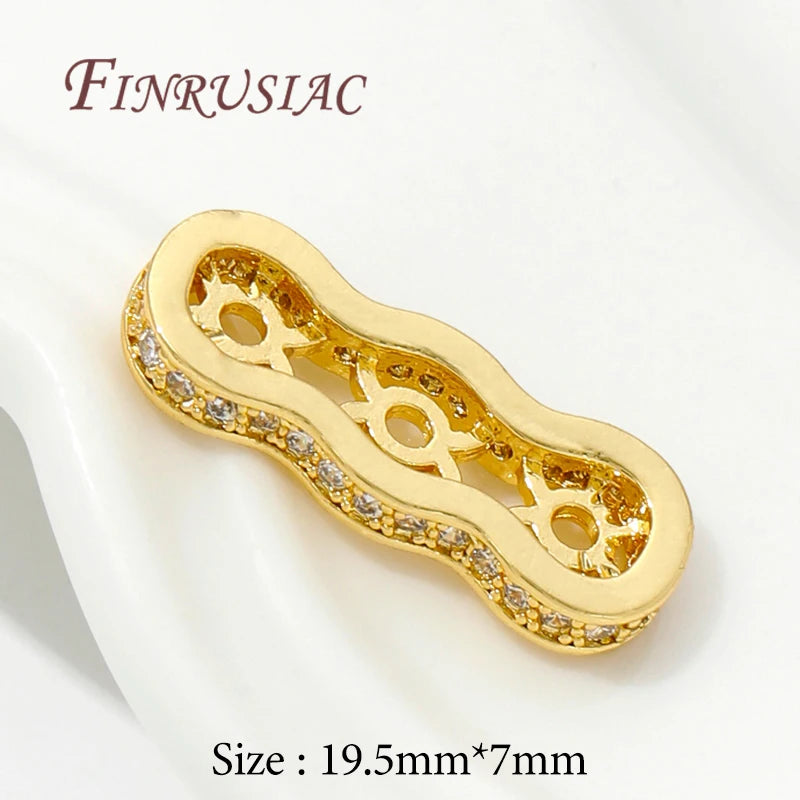 18K Gold Plated Spacer Bar Separators,For Bracelets Accessories DIY Jewelry Making Supplies,Bead Separators,Necklace Findings