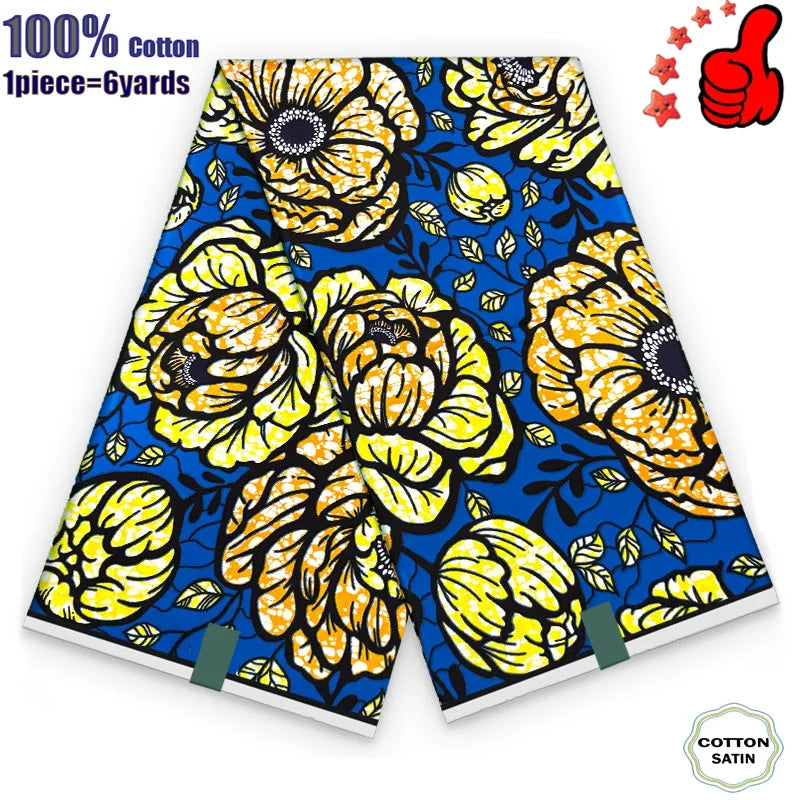 100% Cotton Soft Original Guaranteed Veritable African Real Wax Fabric Ghana Nigeria Style Ankara Wax Batik Fabric - 4
