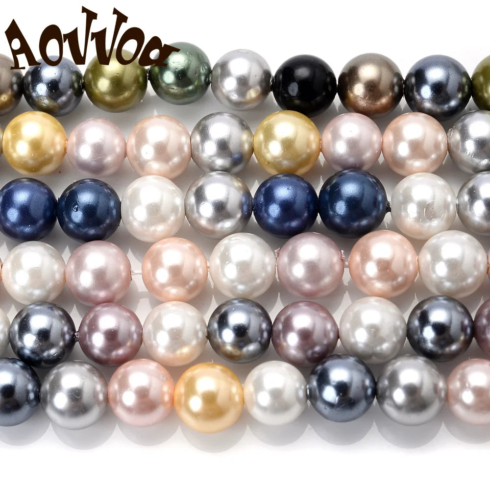 Natural Freshwater Shell Pearls Beads Round Loose Spacer Beads for Jewelry Making DIY Bracelet Necklace Accessories 4 6 8 10m