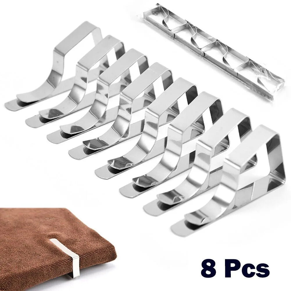 8 Pcs Stainless-Steel Table Cloth Clip Wedding Picnic Table Cover Clip Holder Round Tablecloth Stable Clips For Home Fixed Cl