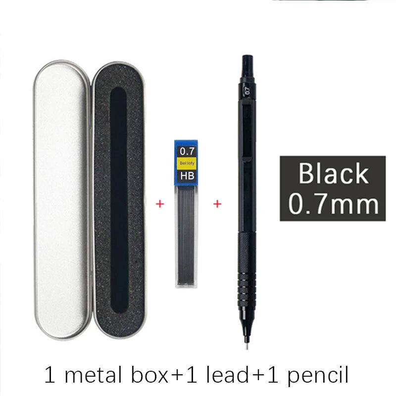 High Quality Metal Mechanical Pencils Set with Lead Refills Drafting Automatic Pencil 0.3, 0.5, 0.7, 2.0mm Pencil for Art Sup
