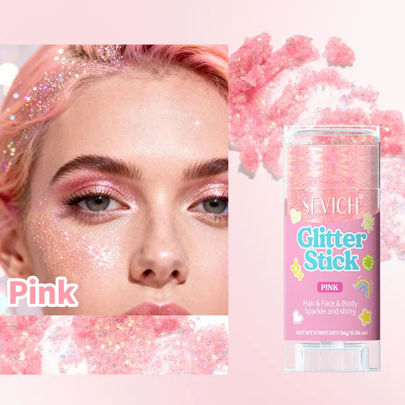 Sparkling Sequins Glitter Gel Stick Mermaid Sequin Body Glitter Gel Cosmetic Hair Glitter Festival Makeup for Christmas Party