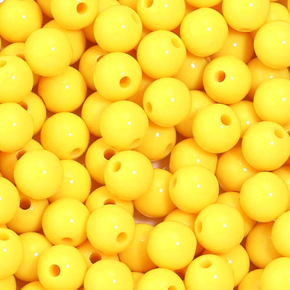 10-100Pcs/Lot 6-20mm Solid Color Round Acrylic Beads Loose Spacer Beads For DIY Keychains Decoration Handmade Crafts Accessor