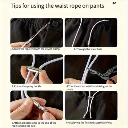 2M Strong Elastic Band Sweatpants Waist Drawstring Strap With Threading Device ,Cord Lock Stopper DIY Sewing Band Accessories