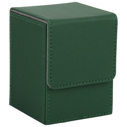 Card Fit For 100+Single Sleeved Cards , Leather Trading Commander Deck Box Compatible With Card Deck,Game Card Box - green