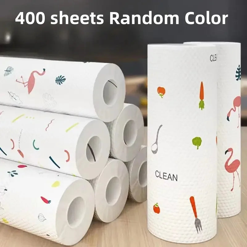 400Pcs Washable Kitchen Paper Towels Dual-Purpose Dry & Wet Cleaning Cloth Disposable Dishwashing Paper Cleaning Specialty Pa