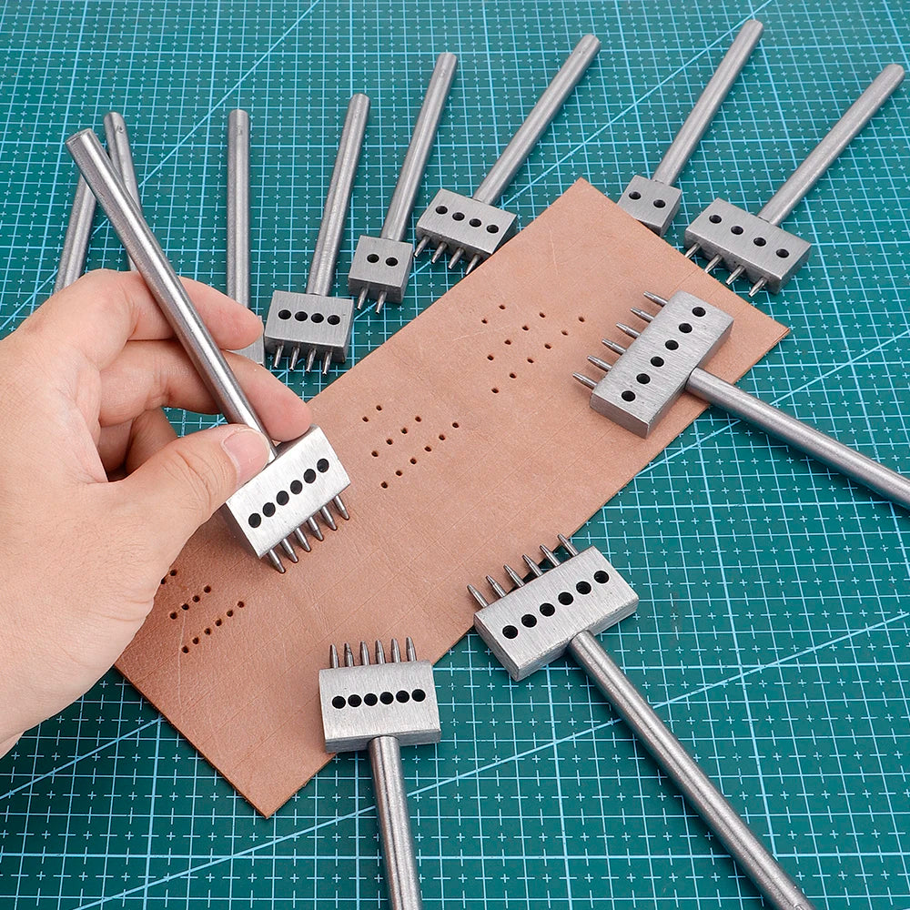 3pcs/SET Professional DIY Leather Punching Die, Manual Hole Punch for Leather Handcrafting, Multi-Round Punching Die Tool Set