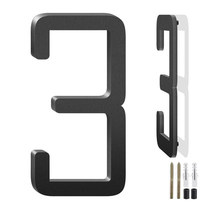 3-10 Inch Floating Aluminum House Address Numbers Letters, Modern Metal House Numbers for Outside, Black Metal Door Address L
