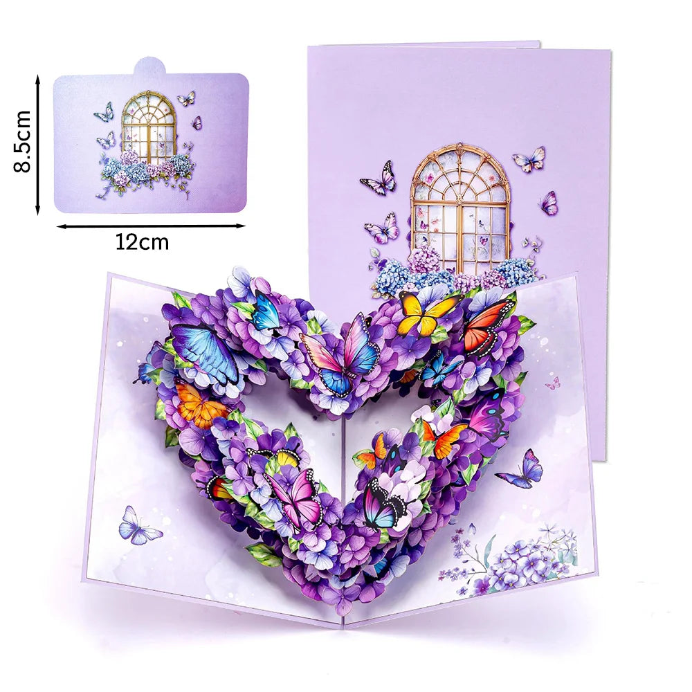 3D Pop Up Flower Greeting Cards Wedding Card Anniversary Thanksgiving Valentines Day Birthday Gift Thank You Card Handmade Ca