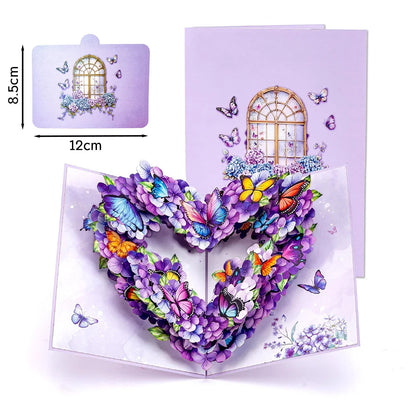 3D Pop Up Flower Greeting Cards Wedding Card Anniversary Thanksgiving Valentines Day Birthday Gift Thank You Card Handmade Ca