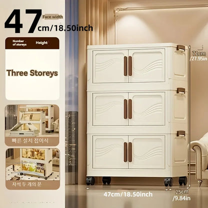 Foldable Storage Box with Clear Door - Spacious, Durable, and Easy-to-Assemble - Ideal for Organizing Clothes, Books, Toys, a