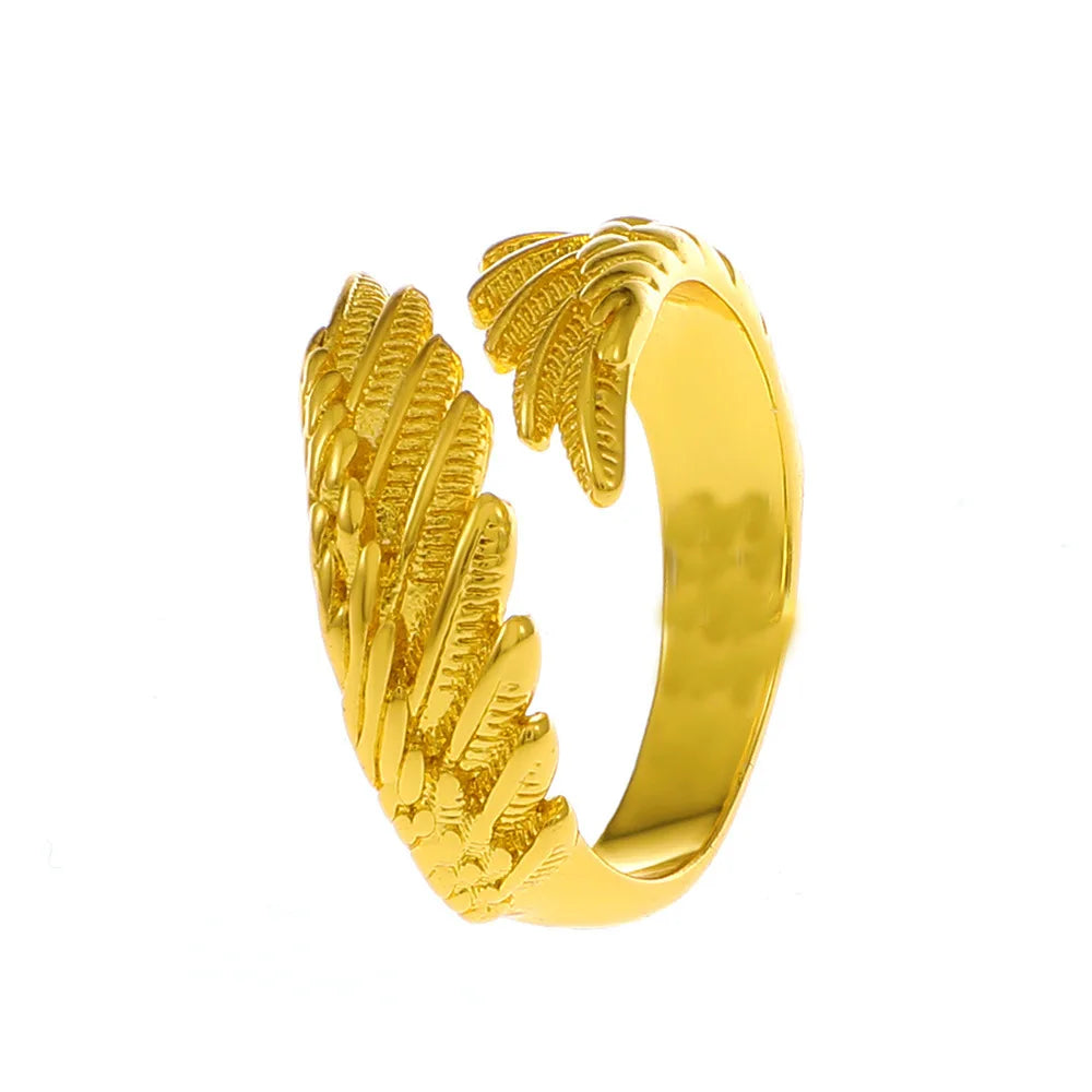 Retro Angel Demon Wings Open Ring for Women Couples Punk Gothic Adjustable Finger Jewelry Accessories Hip Hop Gifts - 991220