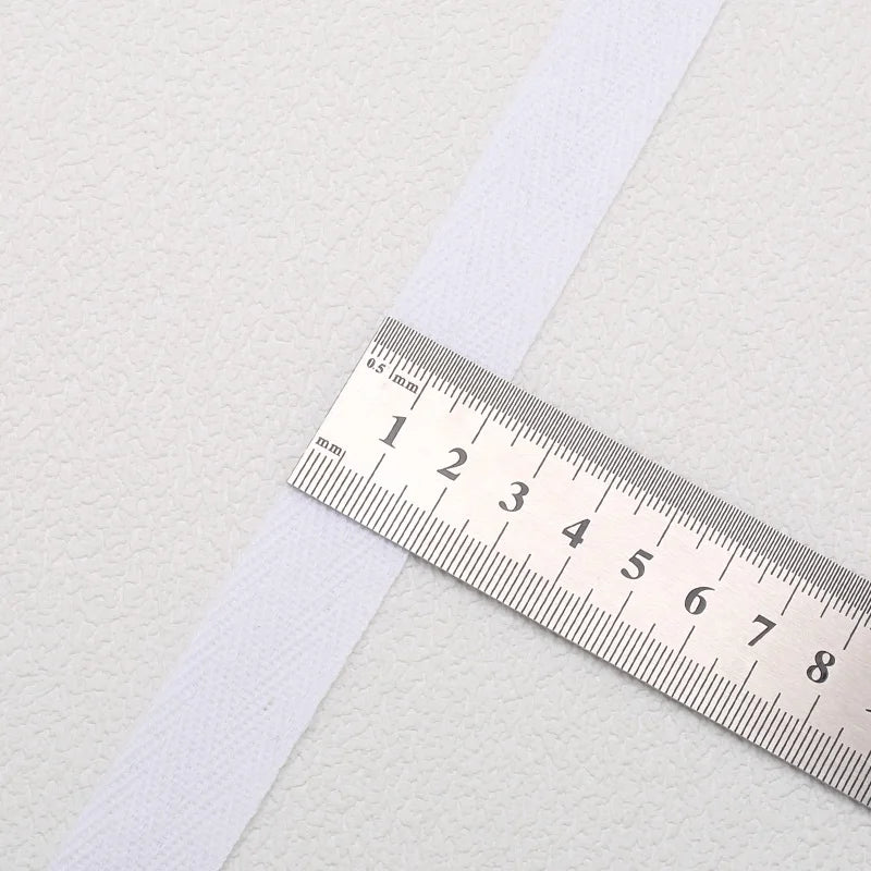 5yards 10/15/20/25/30/40/50mm Cotton Herringbone Webbing Tape Beige/White/Black High Tenacity Twill Binding Ribbon For Garmen