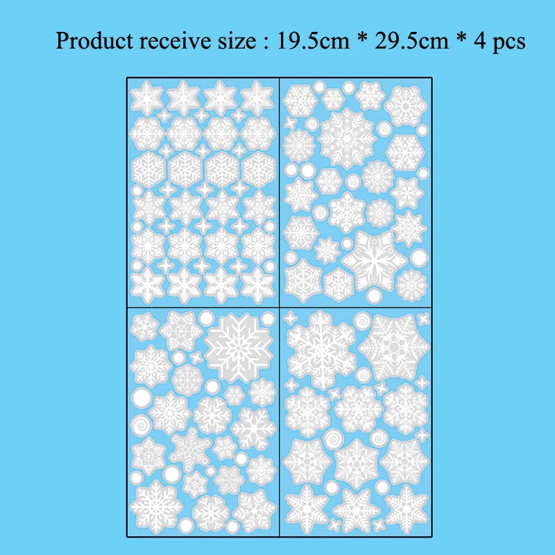 Christmas Snowman Snowflake Santa Claus Wall Sticker New Year Glass Window Decoration Mural Room Home Decor Electrostatic Dec