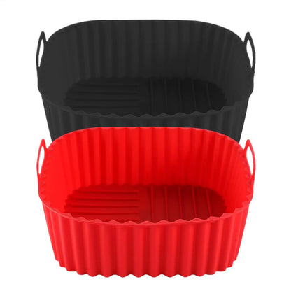 Silicone Air Fryer Liners Pot Square Airfryer Basket Plate Cooking Gadgets Reusable Non-stick Pizza Pan Oven Kitchen