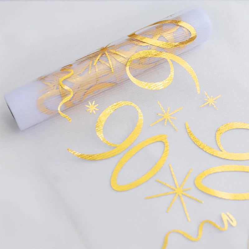 18th 90th Birthday Table Runner Birthday Party Decor 3M Gold Table Cover Roll for Table Home Birthday Celebration Party Suppl