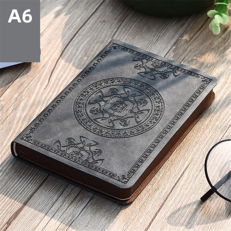 2025 New Portable Vintage Leather Notebook Diary Journal Stationery Gift Portable And Easy To Use - Grey