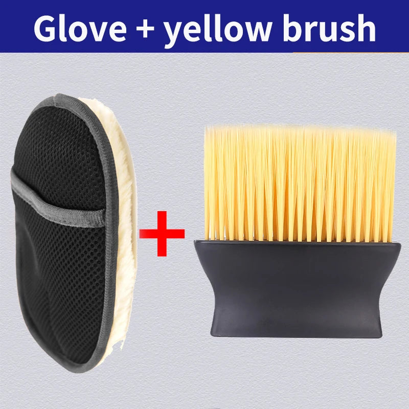 Car Styling Wool Soft Car Washing Gloves Cleaning Brush Motorcycle Washer Care Products Plush Car Wash Gloves - gloves X brus