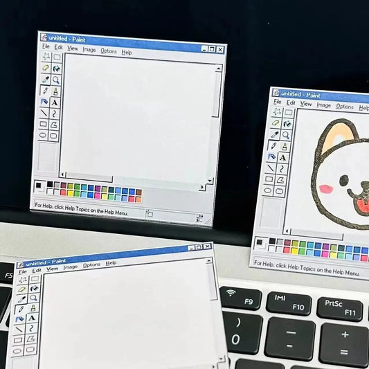 50-Page Retro Computer Drawing Tools Pattern Notepad Classic Design, Minimalist Color Scheme Back-to-School Season Notepad