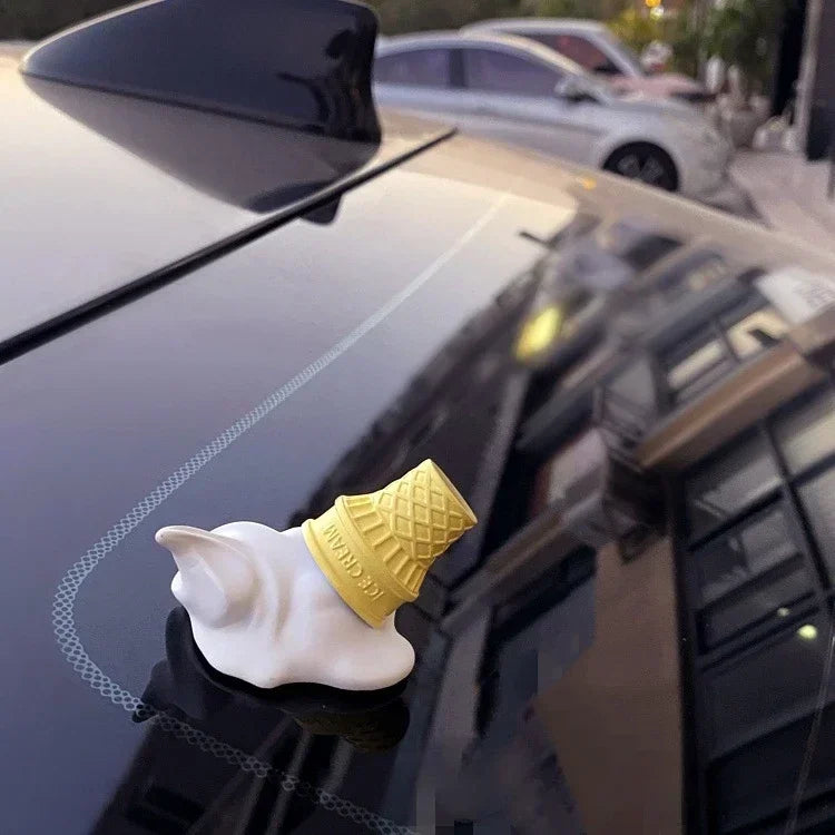 Ice Cream Cone Car Decor - Adorable ABS Ornament with Iconic Golden Arches Logo, Add a Fun and Charming Touch to Your Vehicle