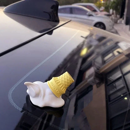 Ice Cream Cone Car Decor - Adorable ABS Ornament with Iconic Golden Arches Logo, Add a Fun and Charming Touch to Your Vehicle