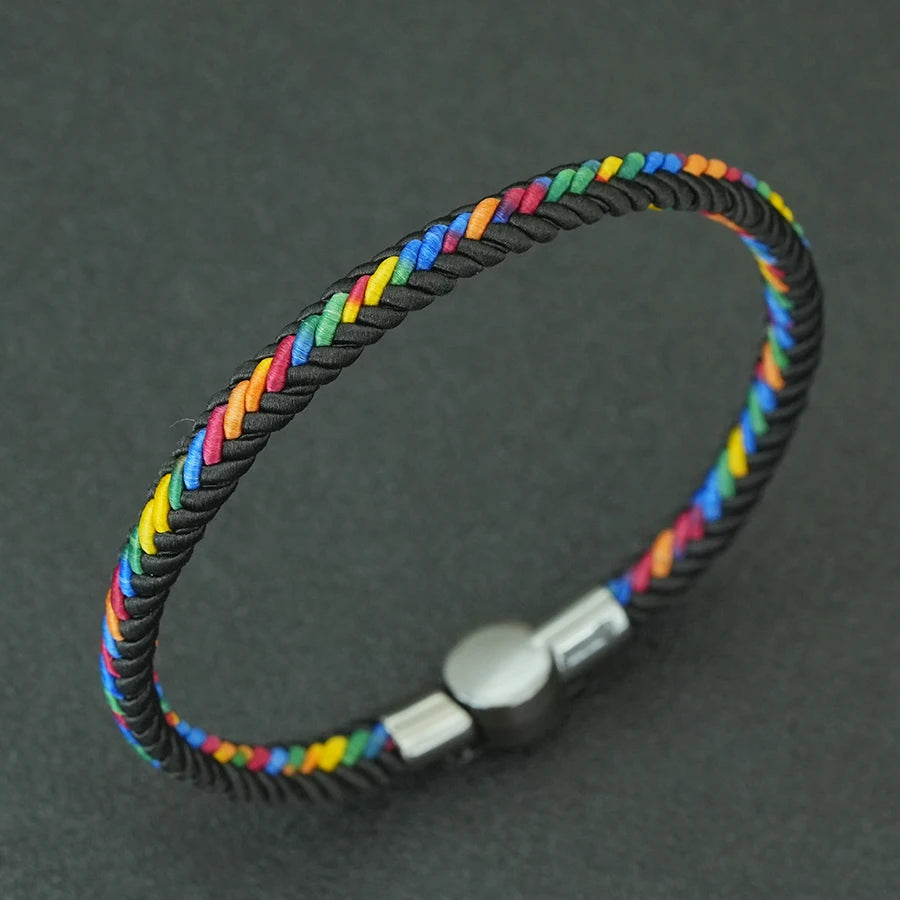 Unique Ethnic String Bracelet Unisex Handmade Braided Lucky Thread Distance Attract Couple Bangle Leisure Accessories Pulseri