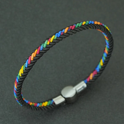 Unique Ethnic String Bracelet Unisex Handmade Braided Lucky Thread Distance Attract Couple Bangle Leisure Accessories Pulseri
