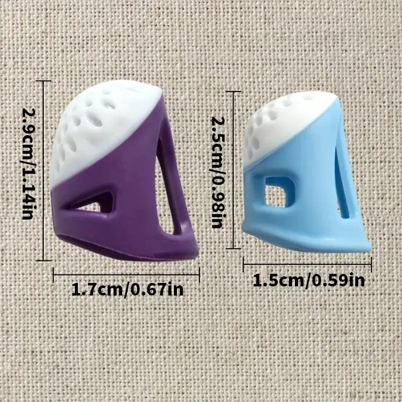 2-Pack Anti-Slip Sewing Thimbles, Soft Silicone for Comfort & Secure Grip, for Embroidery & Crafting.