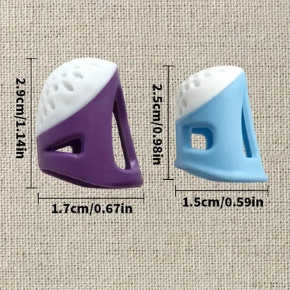 2-Pack Anti-Slip Sewing Thimbles, Soft Silicone for Comfort & Secure Grip, for Embroidery & Crafting.