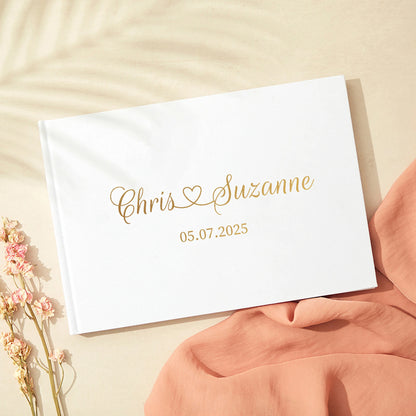Personalized Guest Book for Wedding Noble Message Photo Album Simple Elegant Horizontal Wedding Reception Signing Book Party 
