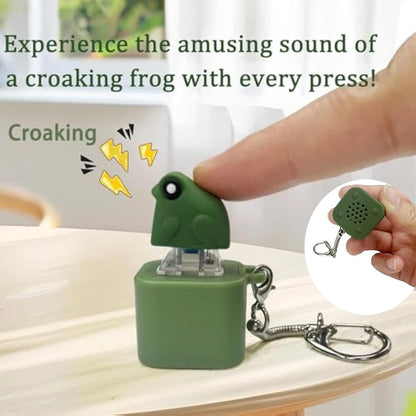 Croaking Frog Fidget Toy Keychain Rechargeable Frog Keychain with Sound & LED Lights, Funny Frog Keyboard Clicker Stress Reli