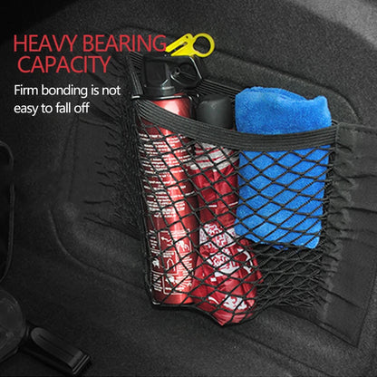 Car Trunk Mesh Organizer Car Tail Storage Net Seat Back Pocket Universal Trunk Bag Auto Magic Tape Network Interior Accessori