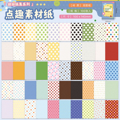 100sheets Ins Wave Point Line Painting Memo Material Paper DIY Handmade Scrapbooking Decor Journal Aesthetic Supplies