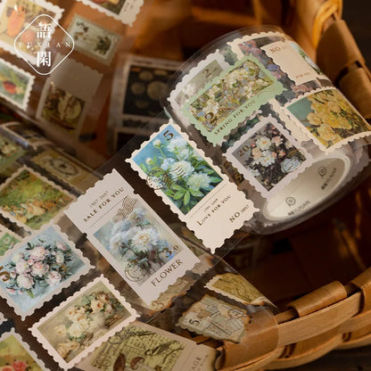 55mm*200cm/roll Vintage Stamp Washi Die-cutting Tape Decorative collage Diary Album Scrapbooking material Craft Supplies