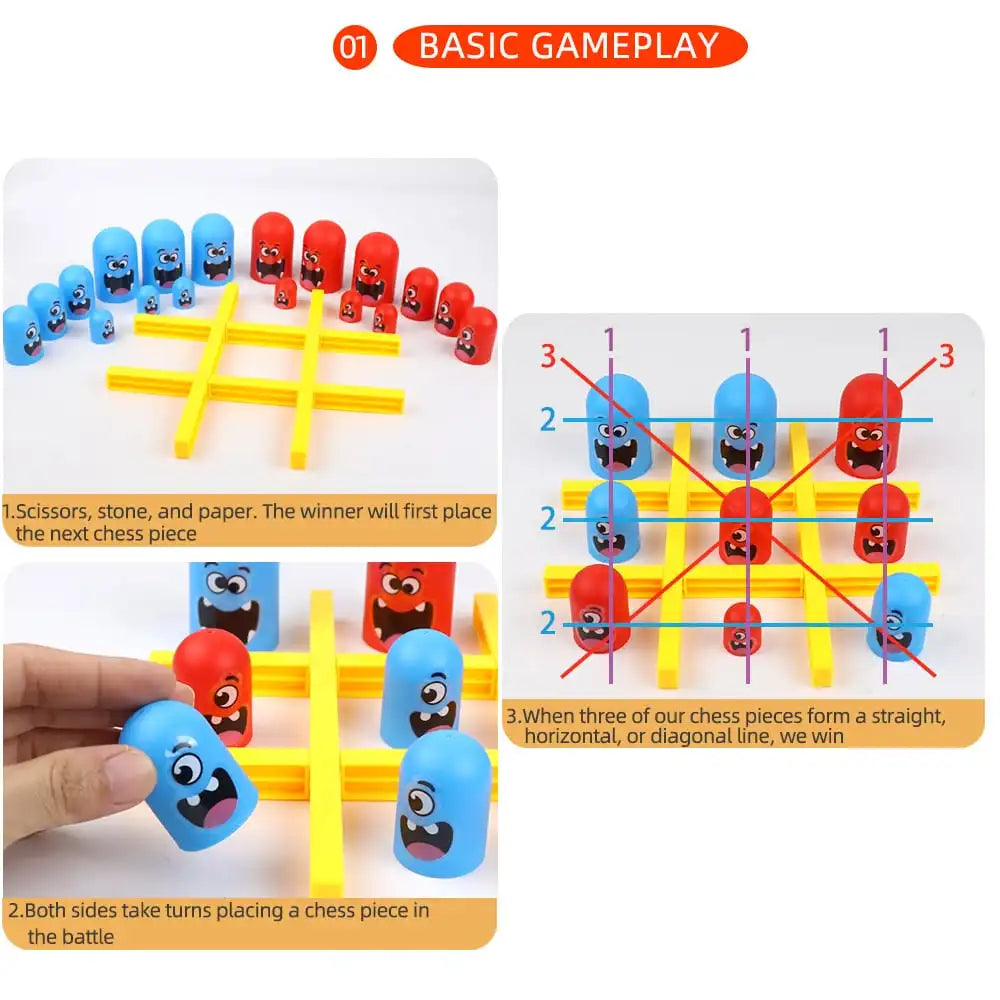 Funny Table Board Games Tic Tac Toe Intellectual Big Eating Small Chess Interactive Multiplayer Party Games Toys for Kids Adu