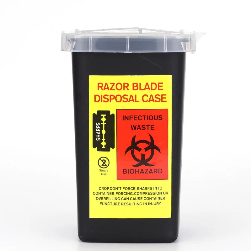 1L Yellow Red Black Tattoo Medical Plastic Sharps Container Needle Disposal Waste Box Tattoo Needle Tips Accessories - Black