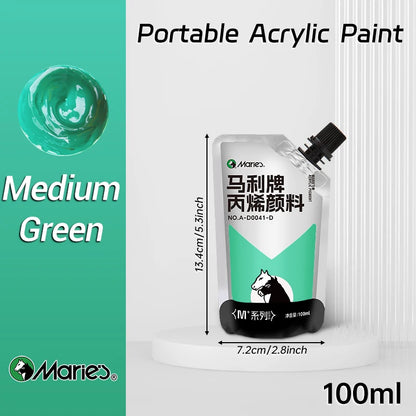 100ml Marie's Acrylic Paint,Assorted Colors,Waterproof,Pigments for DIY Craft,Rock,Wood,Professional Pigments for Adults,Arti