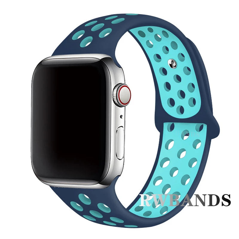 Sport Strap for Apple Watch Band 46mm 44mm 40mm 42-38-41mm 45mm Breathable Bracelet iWatch Series 10 9 8 7 6 SE 5 3 Ultra 2 4