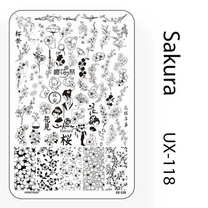 UX Serial 2 Stainless Steel Stamping Plate Template Abstract Vintage Fabric Texture Pattern Xmas Halloween Floral LaceUX52 - 