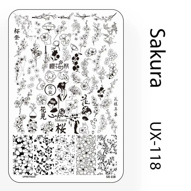 UX Serial 2 Stainless Steel Stamping Plate Template Abstract Vintage Fabric Texture Pattern Xmas Halloween Floral LaceUX52